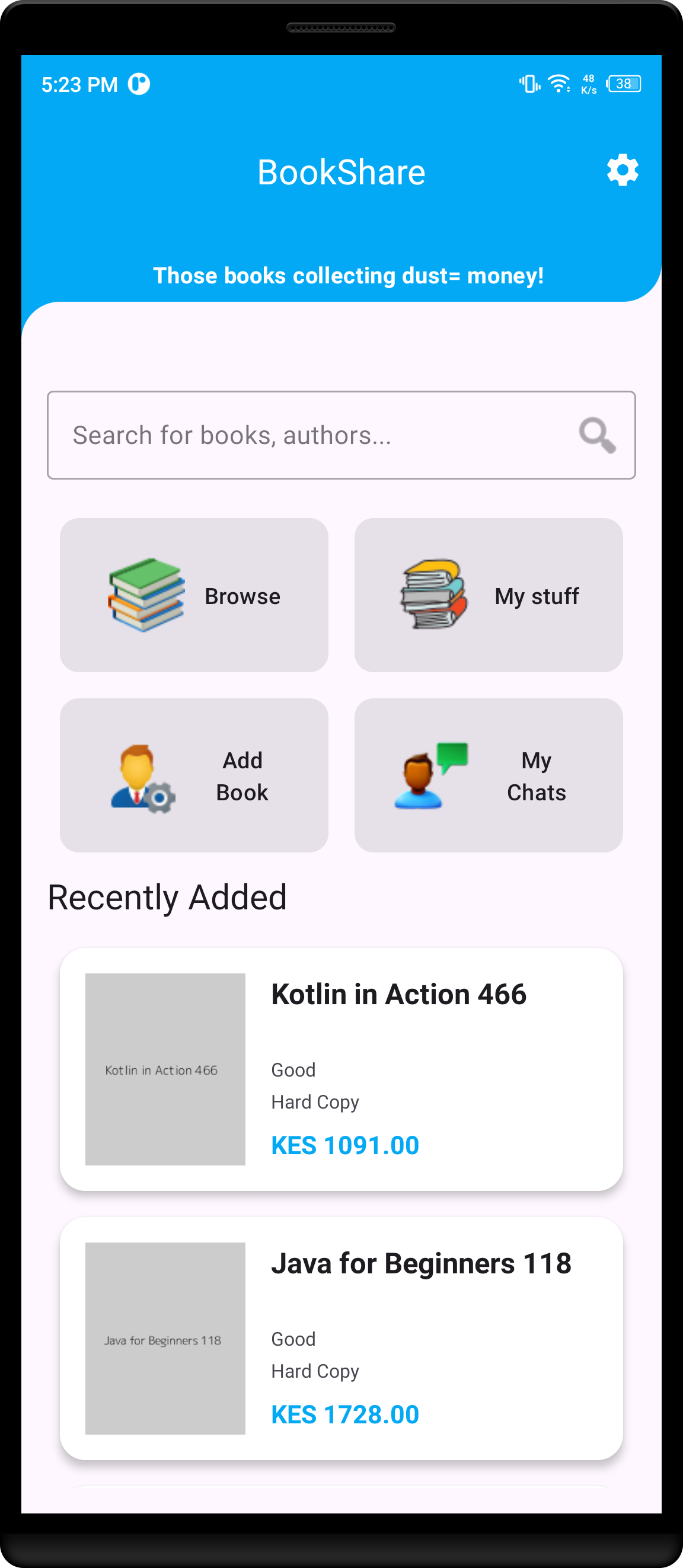 BookShare App Screenshot 1